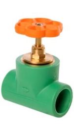 Válvula de cierre (puño volante) PP-R 100, referencia P-244020-VLO de la serie helisystem® de Heliroma. Medida: 20 mm. Soldadura termofusión - socket